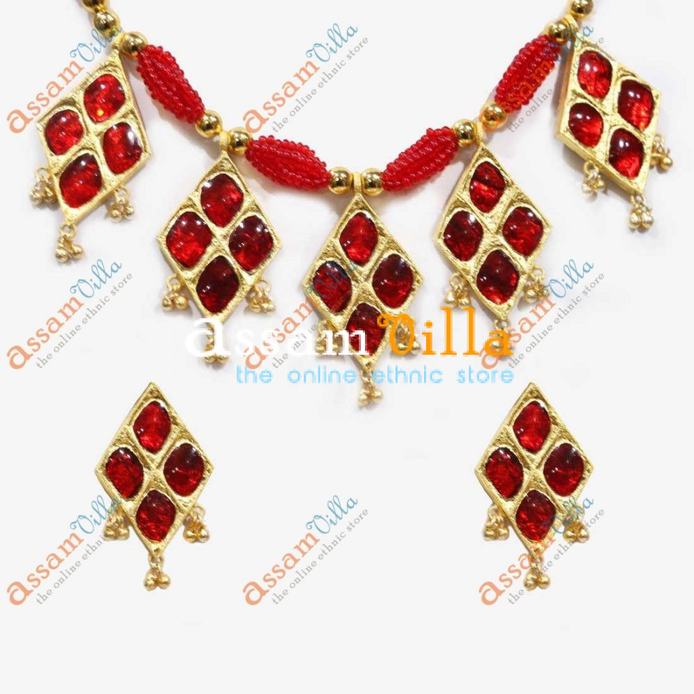 Buy Traditional Assamese Jewellery 5 Pieces Barfi Haar - AssamVilla