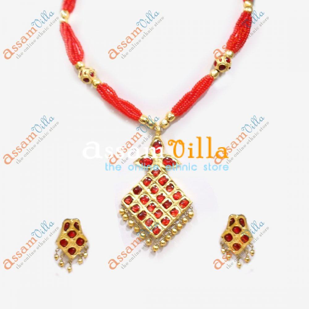 Buy Traditional Assamese Jewellery Paat Barfi Pendant Set - AssamVilla