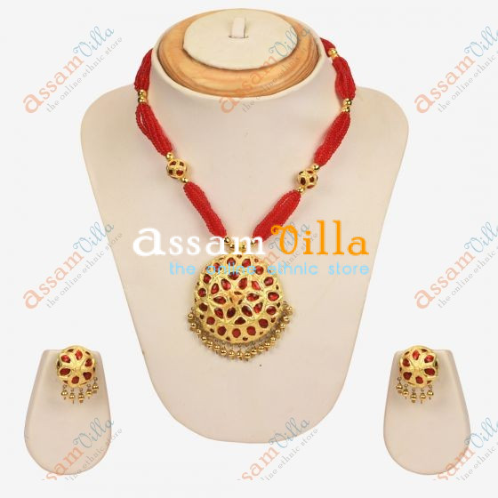 Buy Assamese Traditional General Size Jaapi Pendant Jewellery Set ...