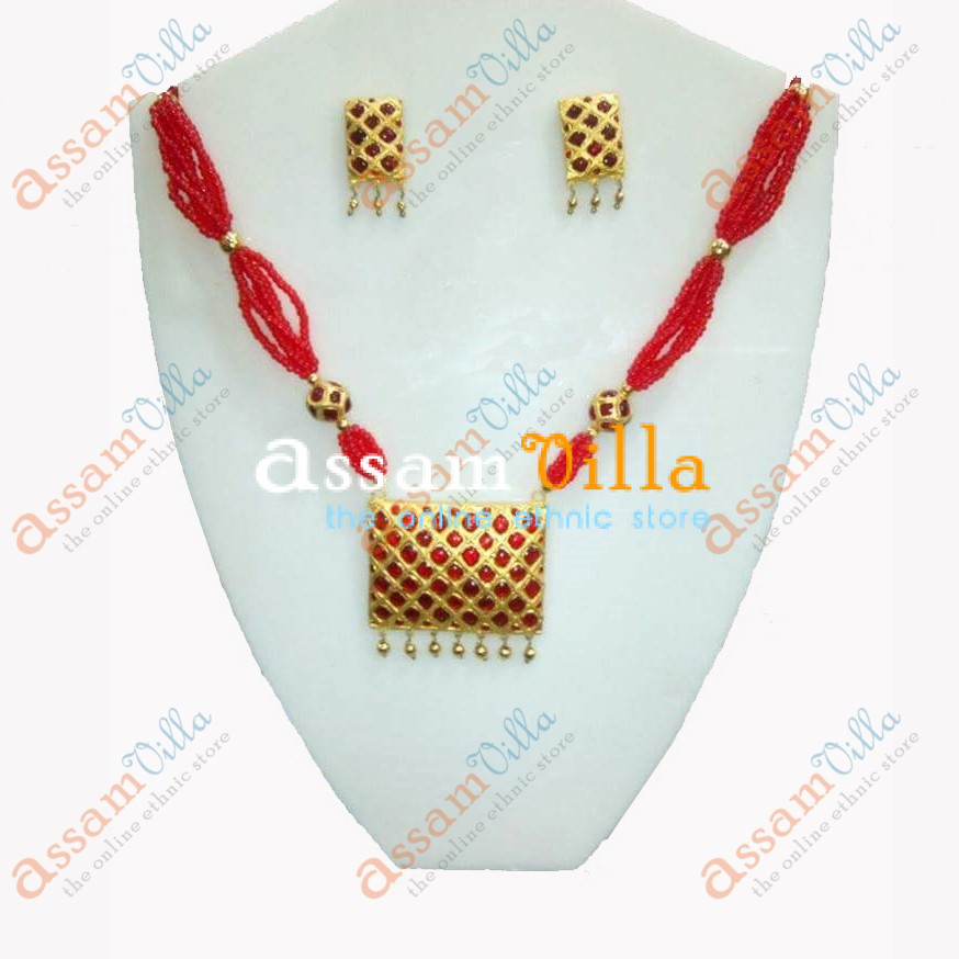 Buy Traditional Assamese Jewellery Square Design Pendant - AssamVilla