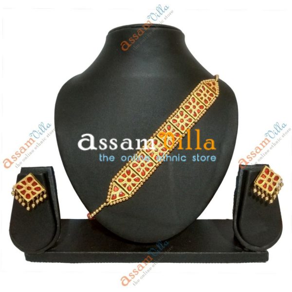 Square Goplota Necklace Assamese Jewellery Set