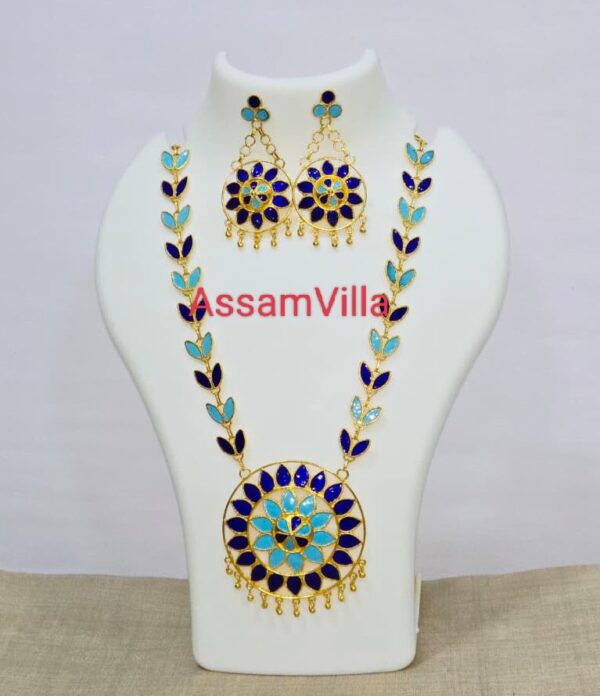 Assamese traditional pure silver based gold polished Jaapi necklace set