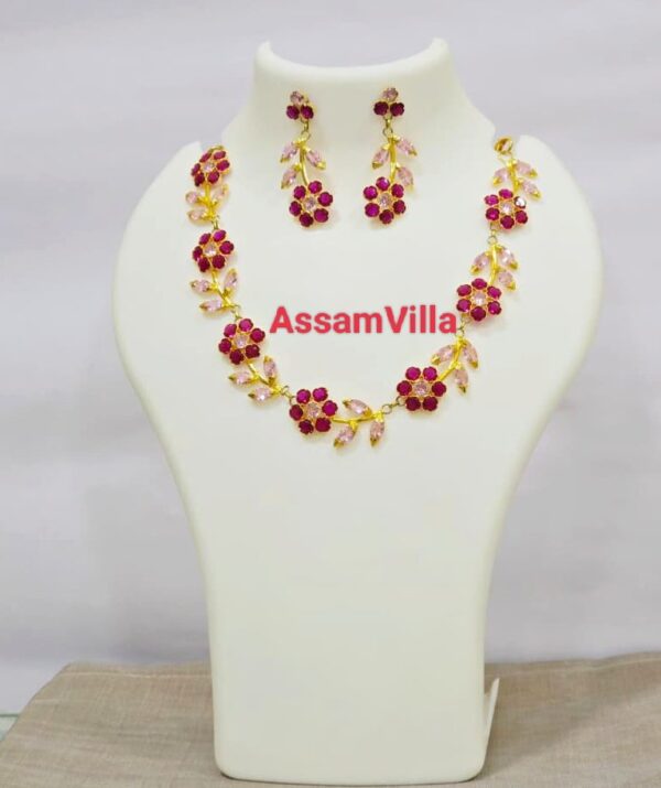 Assamese traditional pure silver based gold polished floral golpota